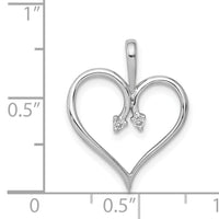 14k White Gold AA .02ct. Diamond Heart Pendant-PM4821-002-WA