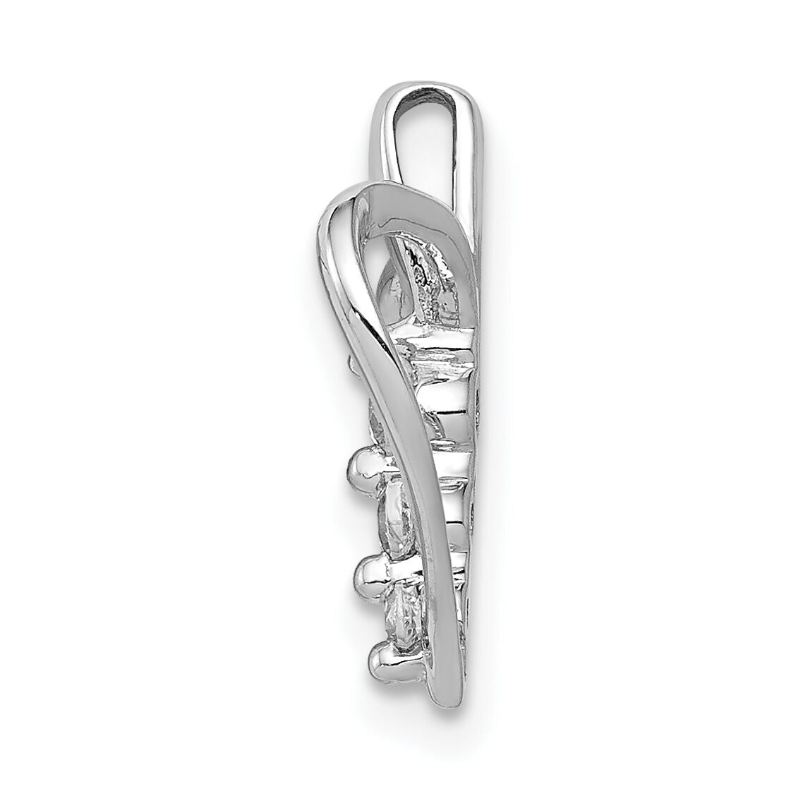 14k White Gold 1/10ct. Diamond 3-stone Heart Pendant-PM4822-010-WA