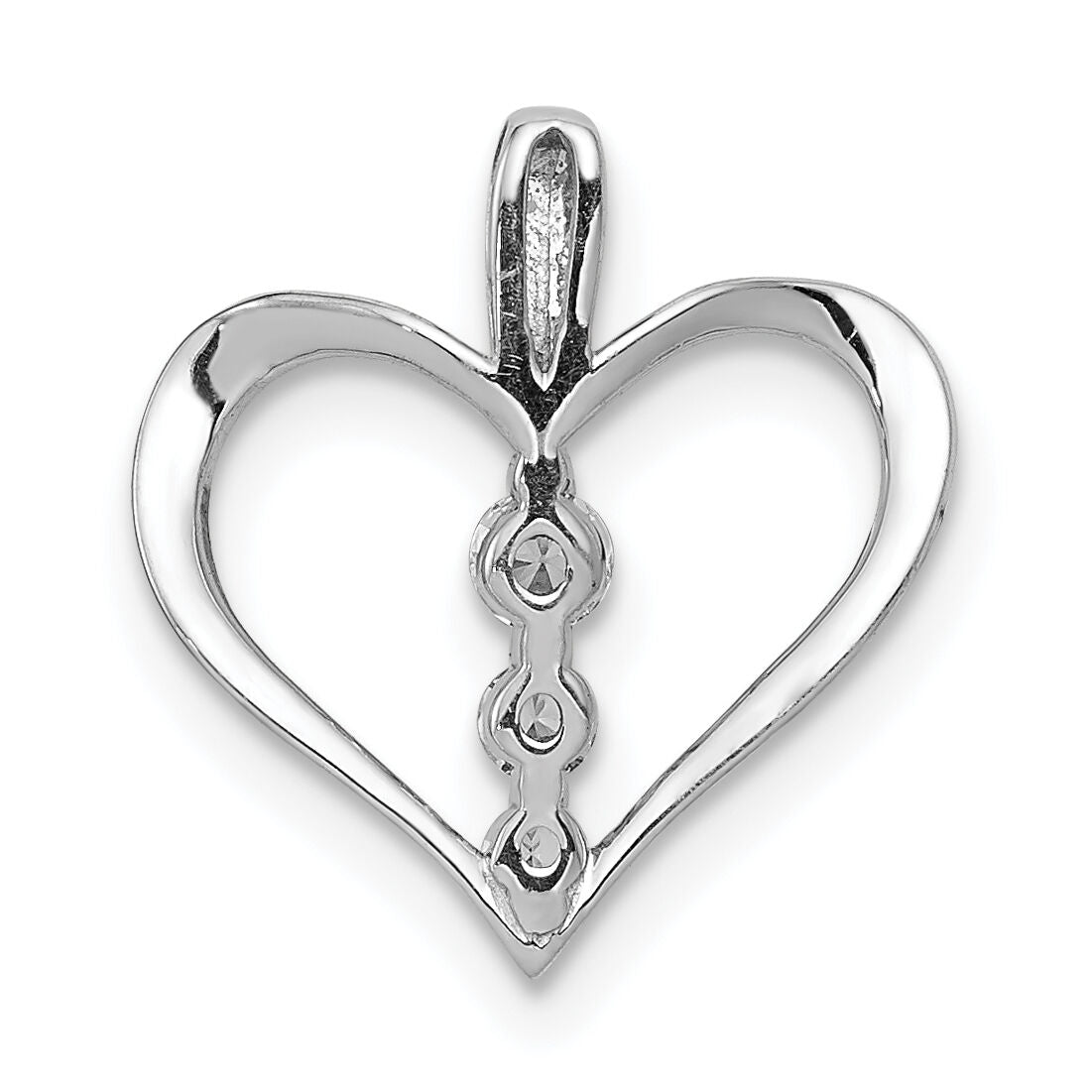 14k White Gold 1/10ct. Diamond 3-stone Heart Pendant-PM4822-010-WA