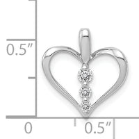 14k White Gold 1/10ct. Diamond 3-stone Heart Pendant-PM4822-010-WA