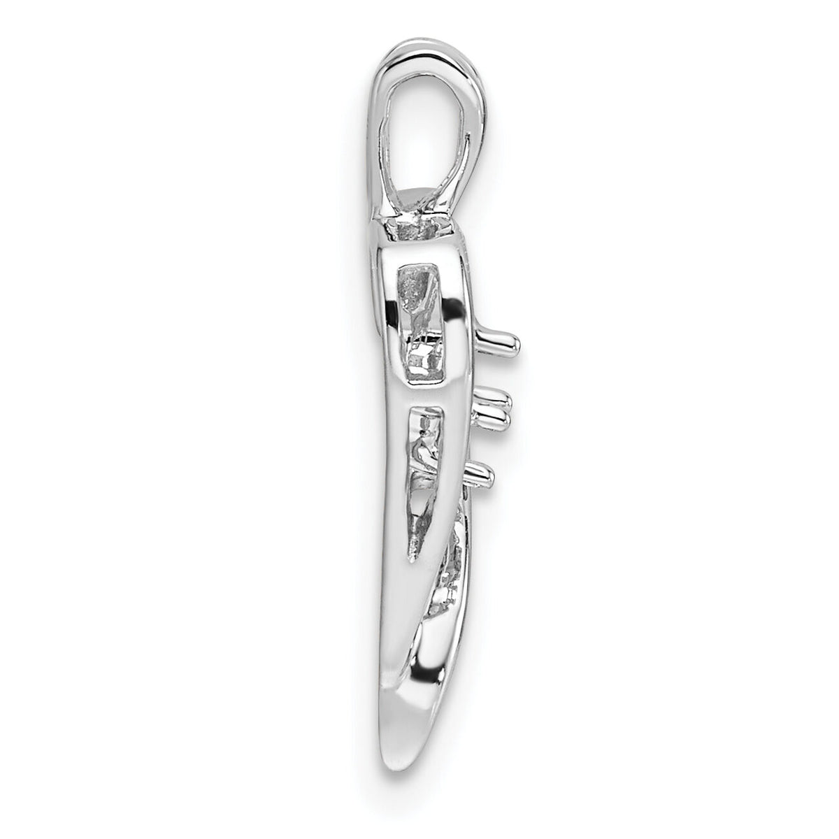 14k White Gold Heart Pendant Mounting-PM4823-010-W