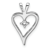 14k White Gold Heart Pendant Mounting-PM4823-010-W