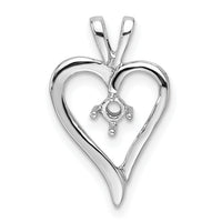 14k White Gold Heart Pendant Mounting-PM4823-010-W