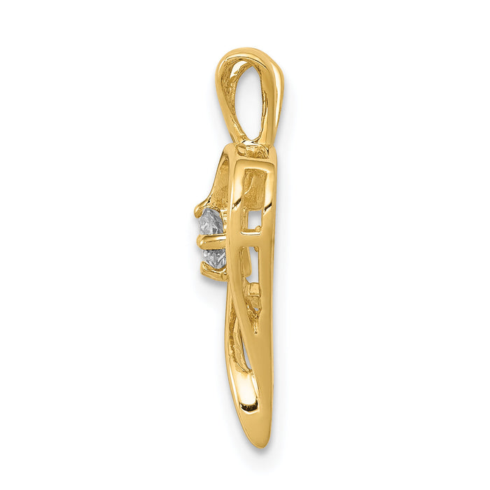 14k AA 1/10ct. Diamond Heart Pendant-PM4823-010-YA