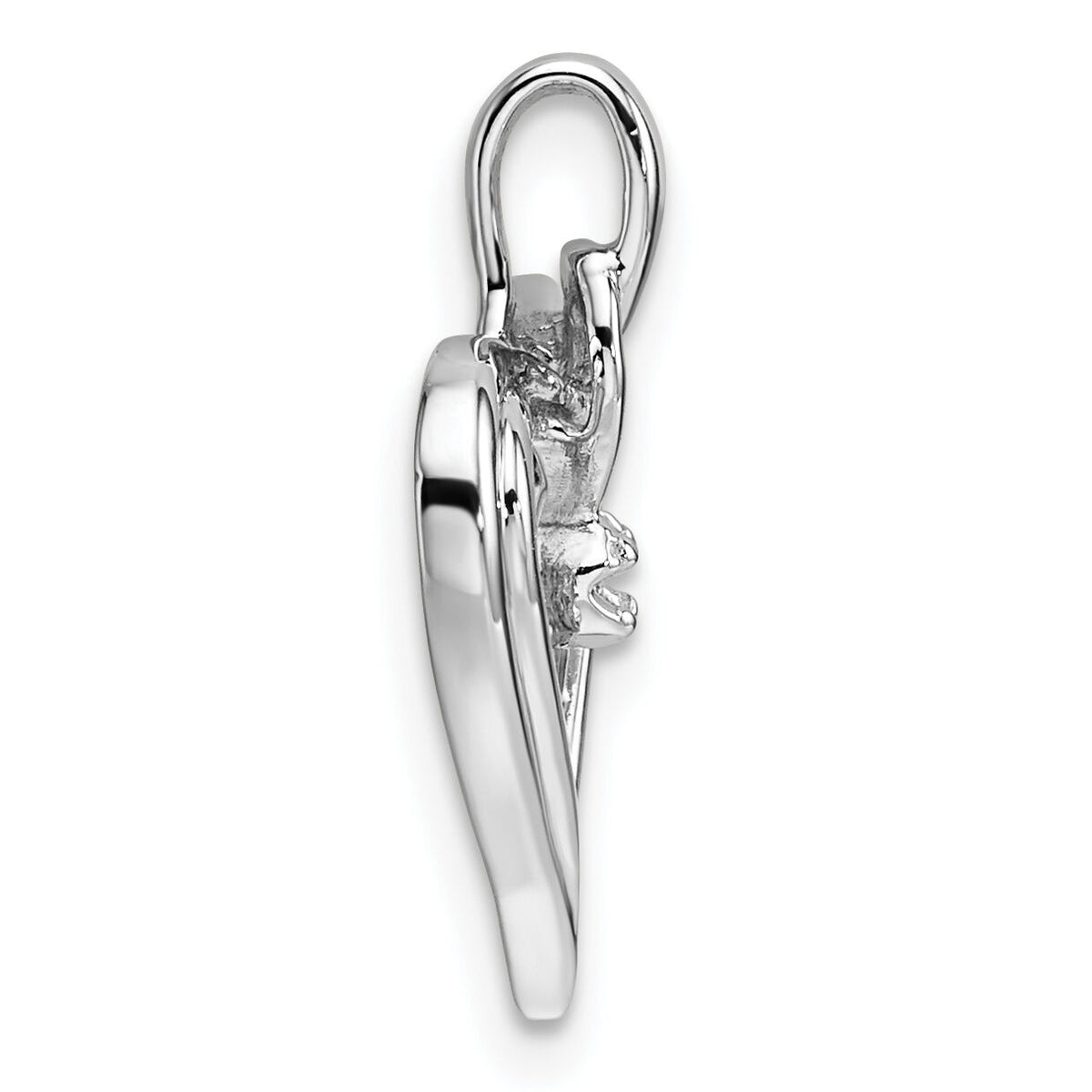 14k White Gold Heart Pendant Mounting-PM4824-001-W