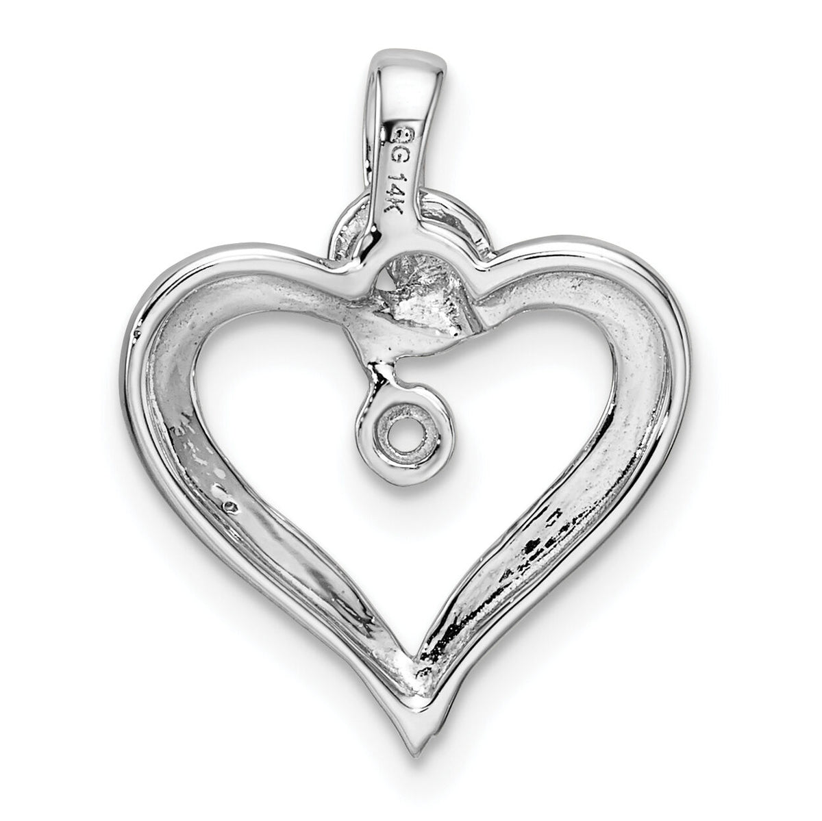 14k White Gold Heart Pendant Mounting-PM4824-001-W