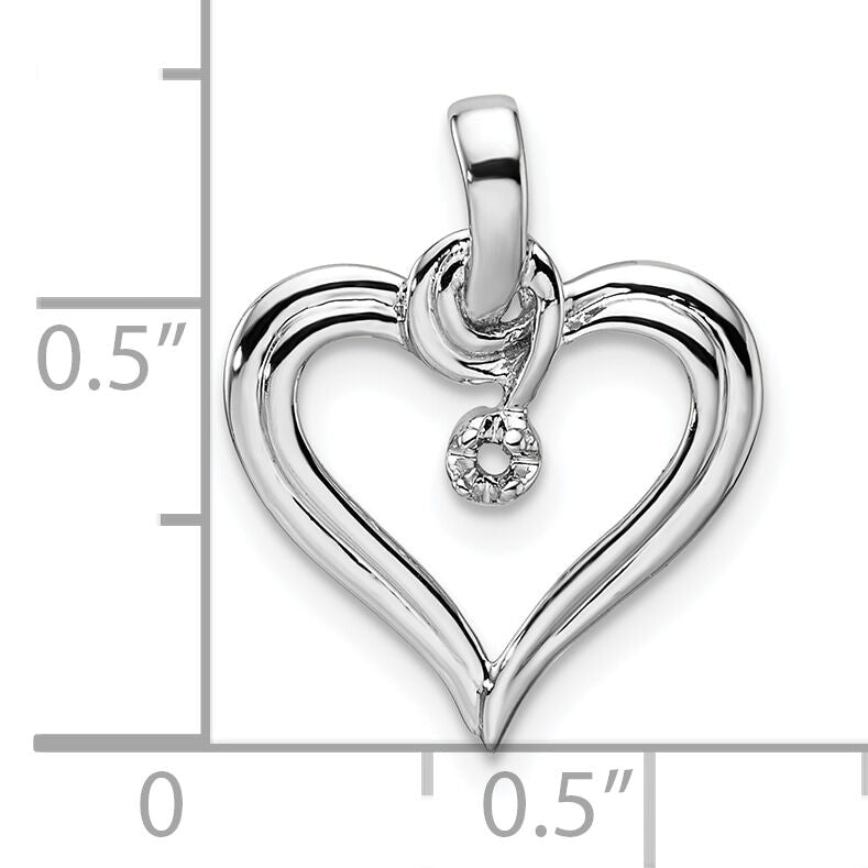 14k White Gold Heart Pendant Mounting-PM4824-001-W