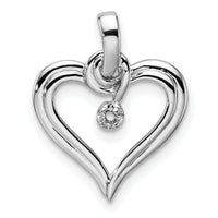 14k White Gold Heart Pendant Mounting-PM4824-001-W