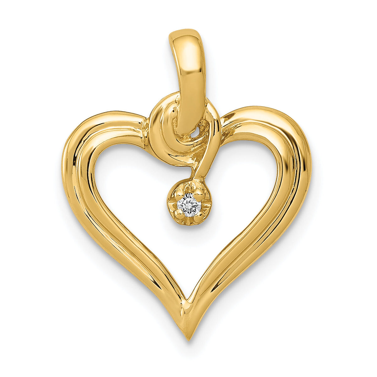 14k AA .01ct. Diamond Heart Pendant-PM4824-001-YA