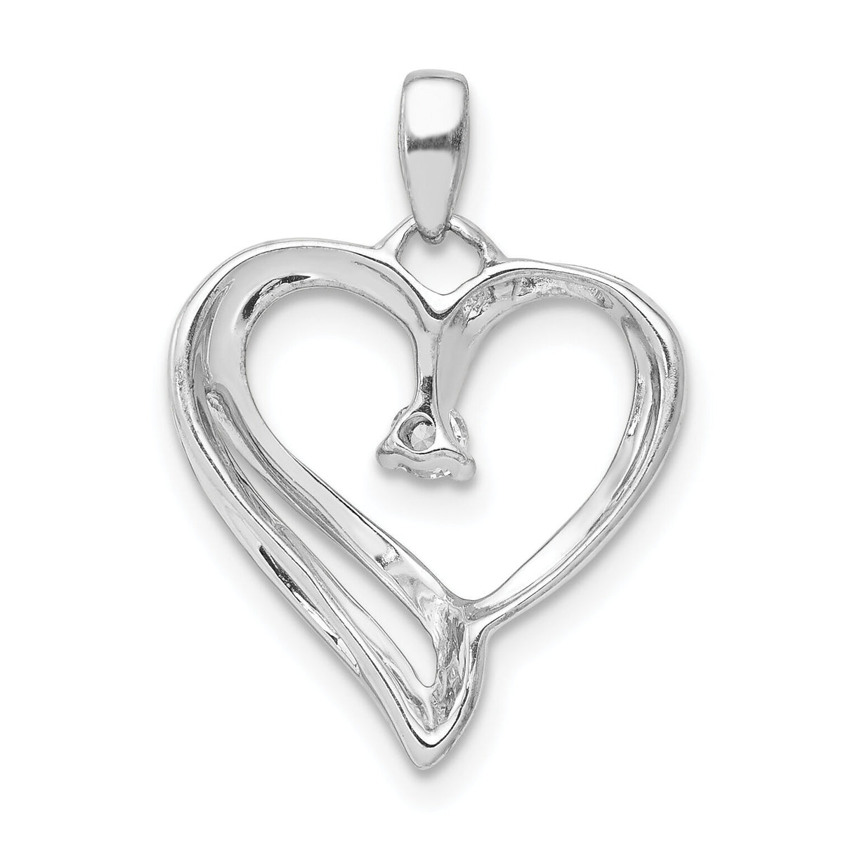 14k White Gold 1/15ct. Diamond Heart Pendant-PM4829-007-WA