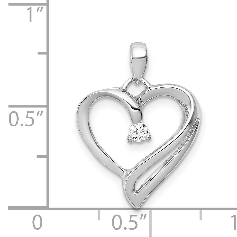 14k White Gold 1/15ct. Diamond Heart Pendant-PM4829-007-WA