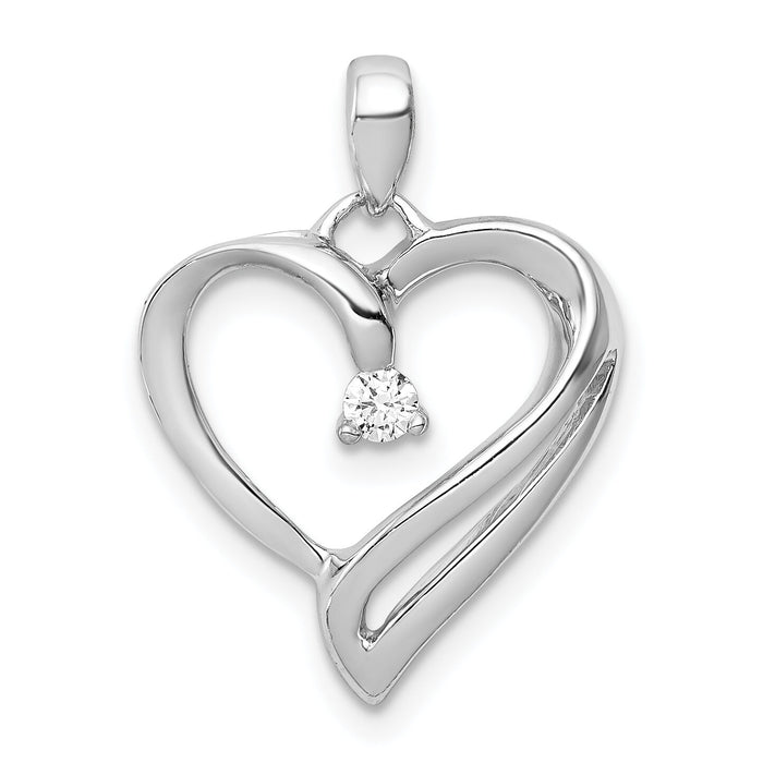 14k White Gold 1/15ct. Diamond Heart Pendant-PM4829-007-WA