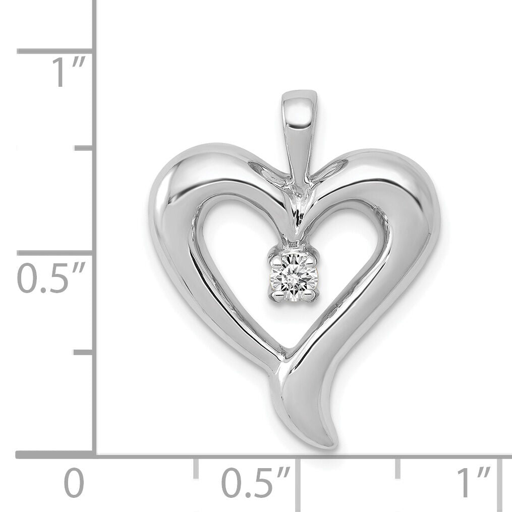 14k White Gold AA Diamond Heart Pendant-PM4830-010-WA