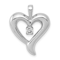 14k White Gold AA Diamond Heart Pendant-PM4830-010-WA