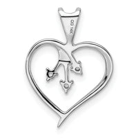 14k White Gold Heart Pendant Mounting-PM4832-005-W