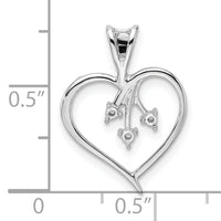 14k White Gold Heart Pendant Mounting-PM4832-005-W