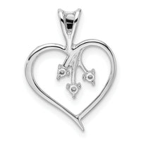14k White Gold Heart Pendant Mounting-PM4832-005-W