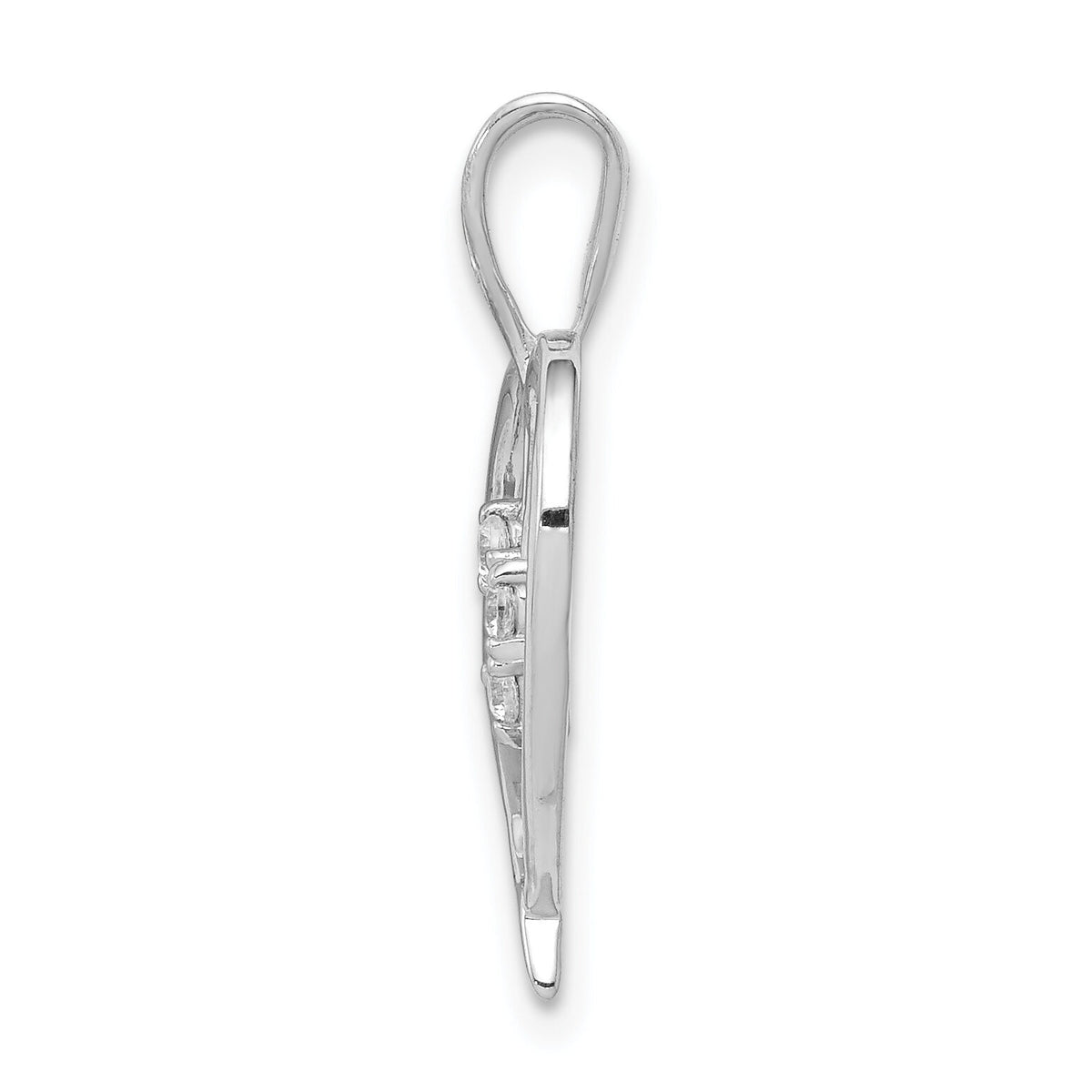 14k White Gold Diamond Heart Pendant-PM4832-005-WA