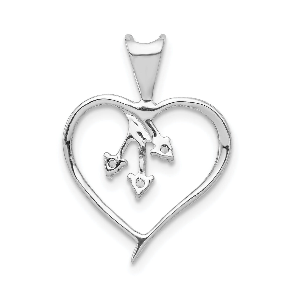 14k White Gold Diamond Heart Pendant-PM4832-005-WA