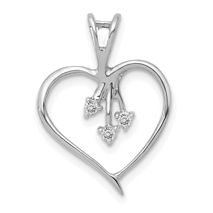 14k White Gold Diamond Heart Pendant-PM4832-005-WA