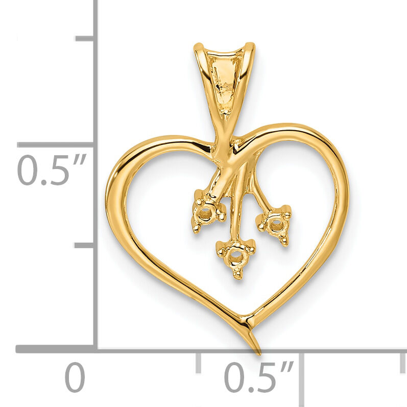 14k Heart Pendant Mounting-PM4832-005-Y
