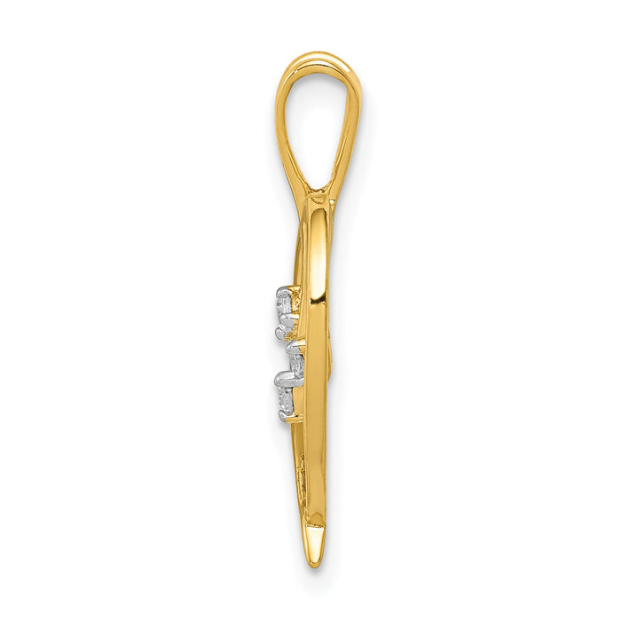 14k Diamond Heart Pendant-PM4832-005-YA