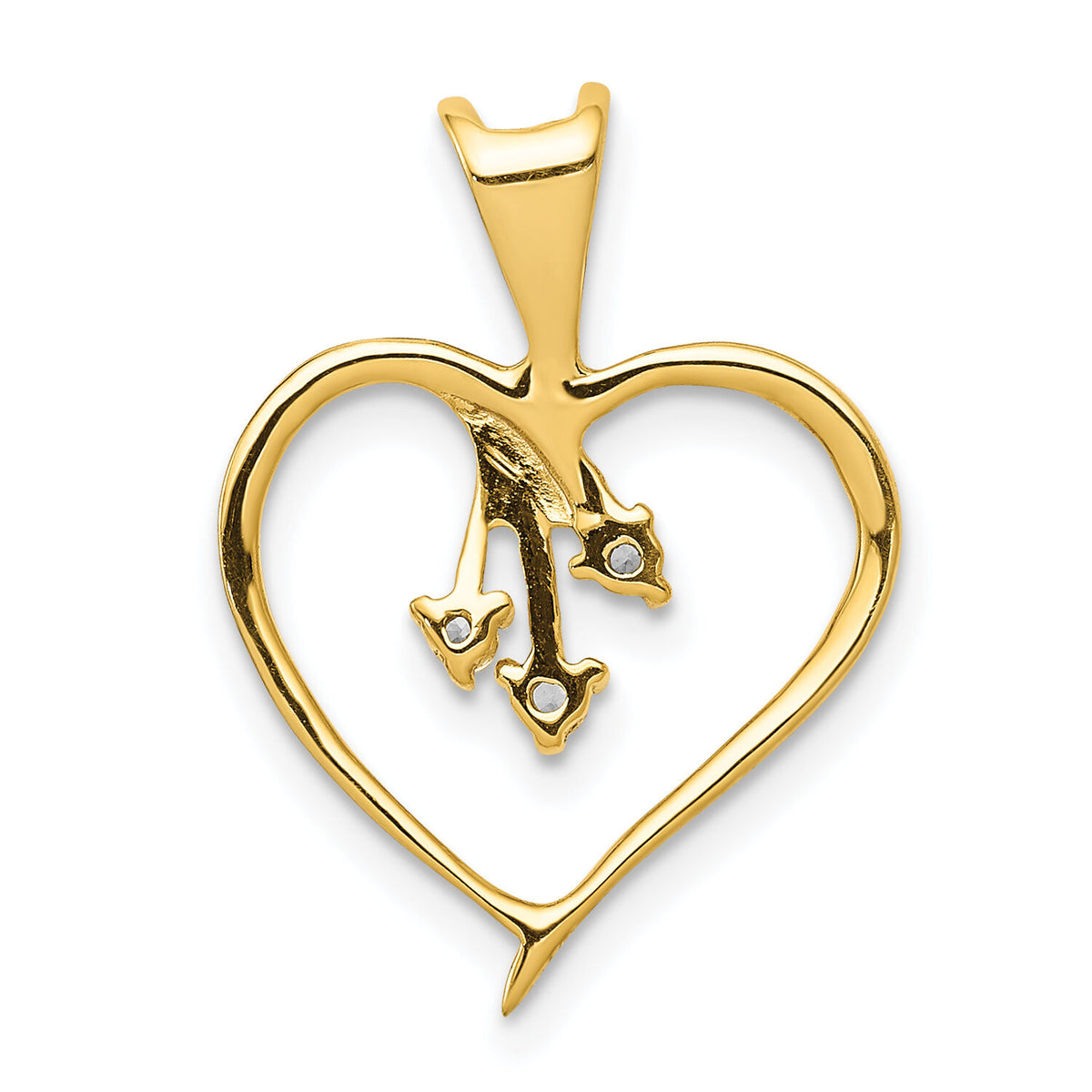 14k Diamond Heart Pendant-PM4832-005-YA