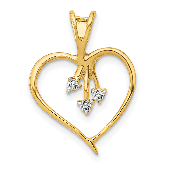 14k Diamond Heart Pendant-PM4832-005-YA
