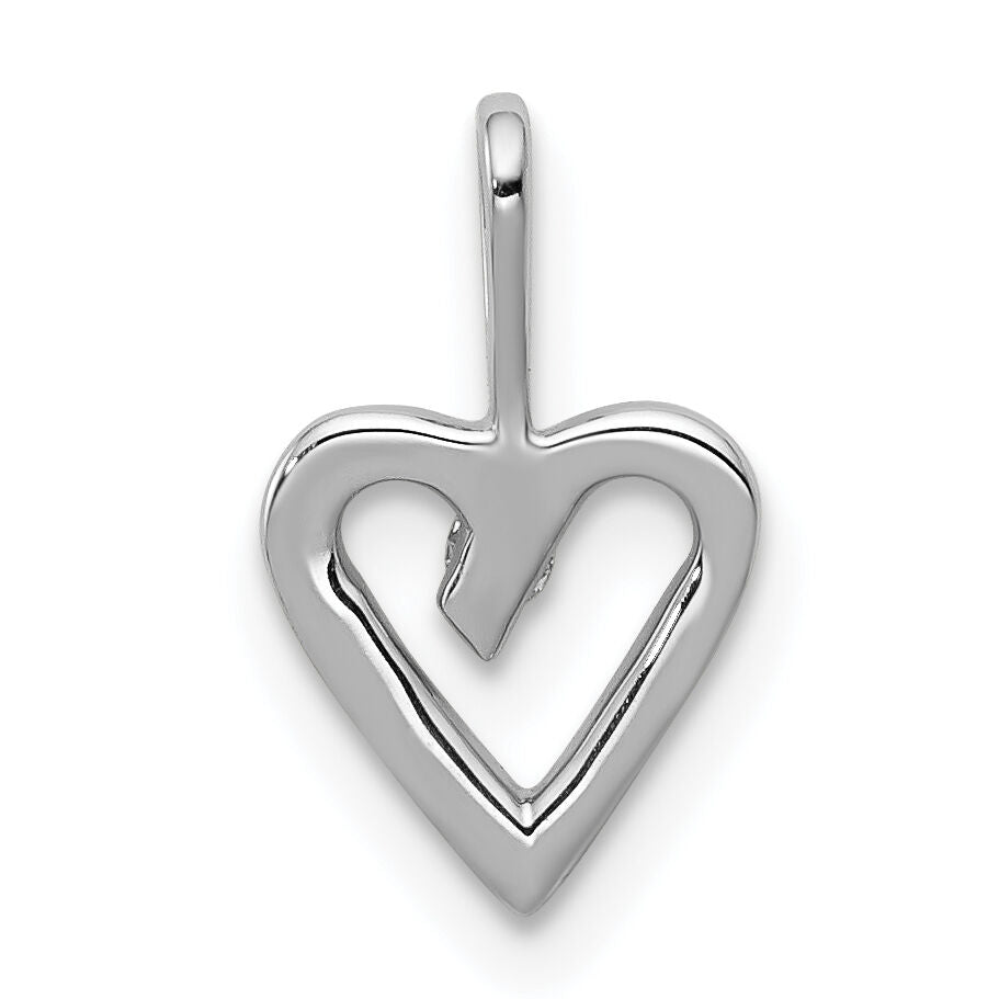 14k White Gold .02ct. Diamond Heart Pendant-PM4834-002-WA