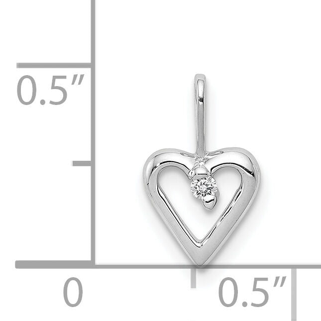 14k White Gold .02ct. Diamond Heart Pendant-PM4834-002-WA