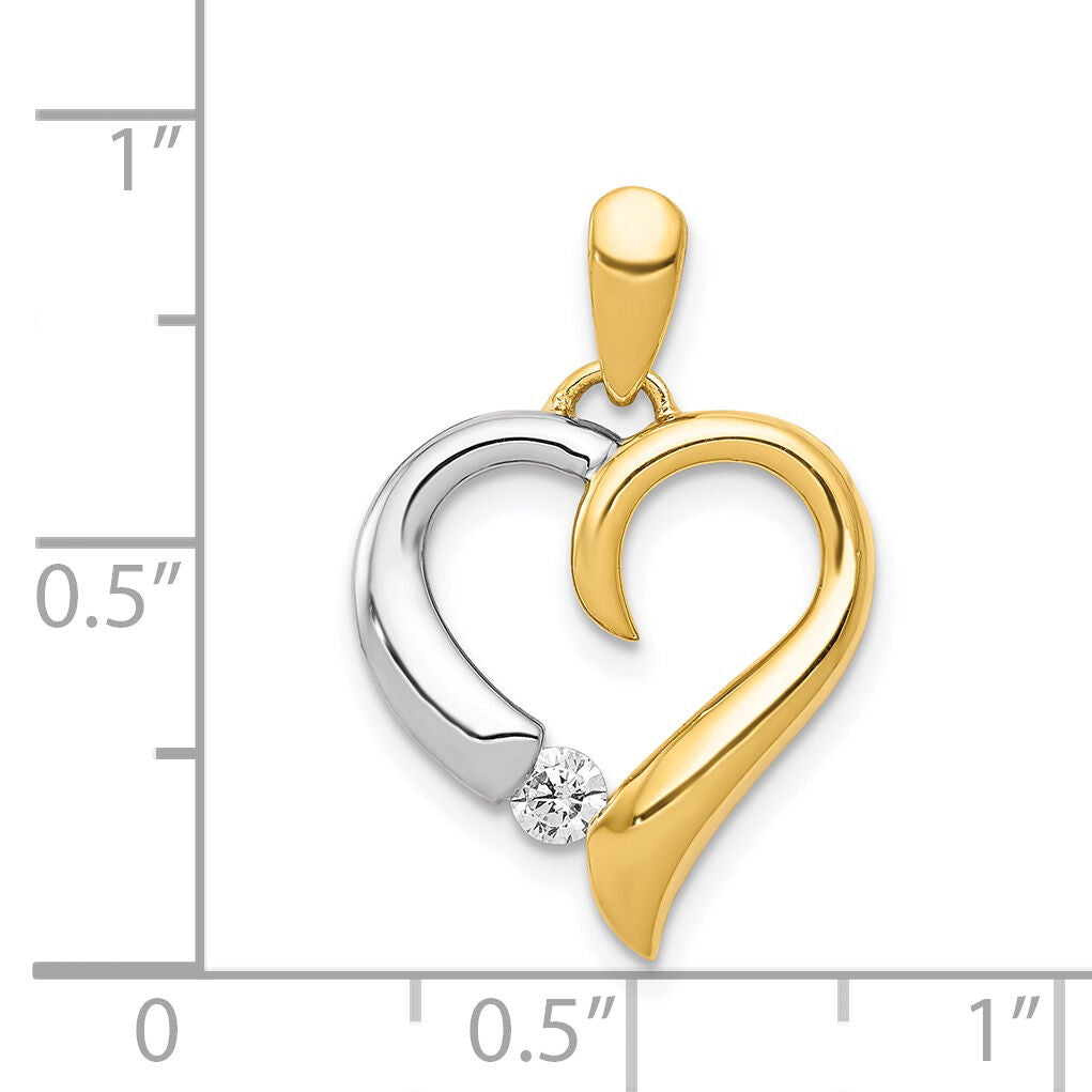14k Two-tone 1/15ct. Diamond Heart Pendant-PM4835-007-YWA