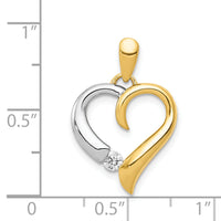 14k Two-tone 1/15ct. Diamond Heart Pendant-PM4835-007-YWA
