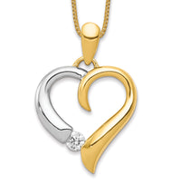 14k Two-tone 1/15ct. Diamond Heart Pendant-PM4835-007-YWA