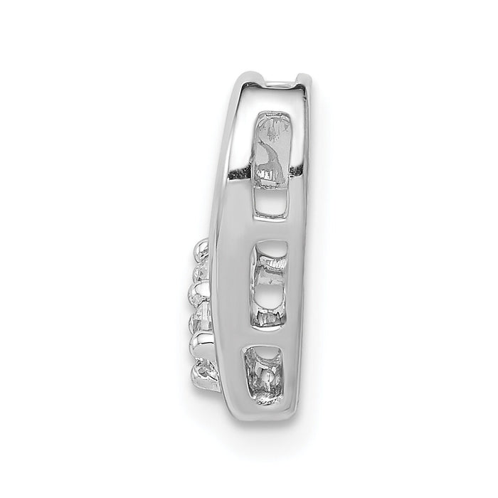 14k White Gold 1/10ct. Diamond Heart Chain Slide-PM4836-010-WA