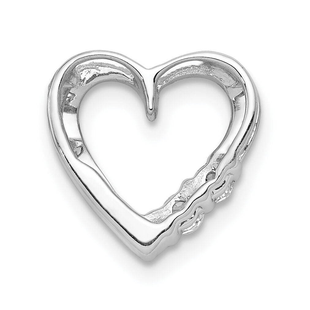 14k White Gold 1/10ct. Diamond Heart Chain Slide-PM4836-010-WA