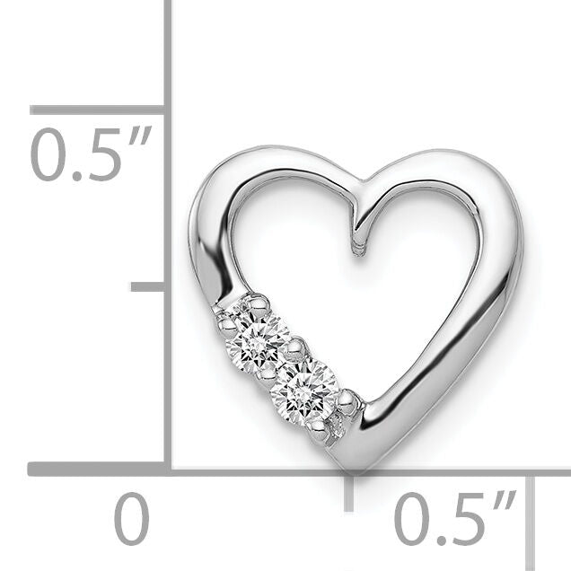 14k White Gold 1/10ct. Diamond Heart Chain Slide-PM4836-010-WA