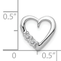 14k White Gold 1/10ct. Diamond Heart Chain Slide-PM4836-010-WA
