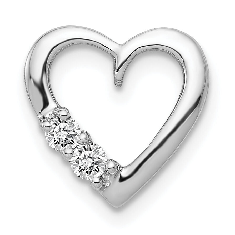 14k White Gold 1/10ct. Diamond Heart Chain Slide-PM4836-010-WA