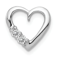 14k White Gold 1/10ct. Diamond Heart Chain Slide-PM4836-010-WA