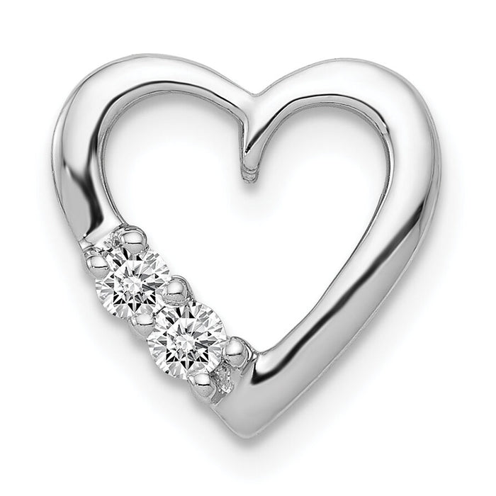 14k White Gold 1/10ct. Diamond Heart Chain Slide-PM4836-010-WA
