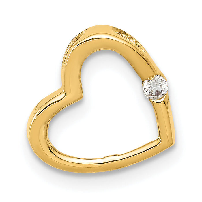 14k AA Diamond Heart Chain Slide-PM4837-002-YA