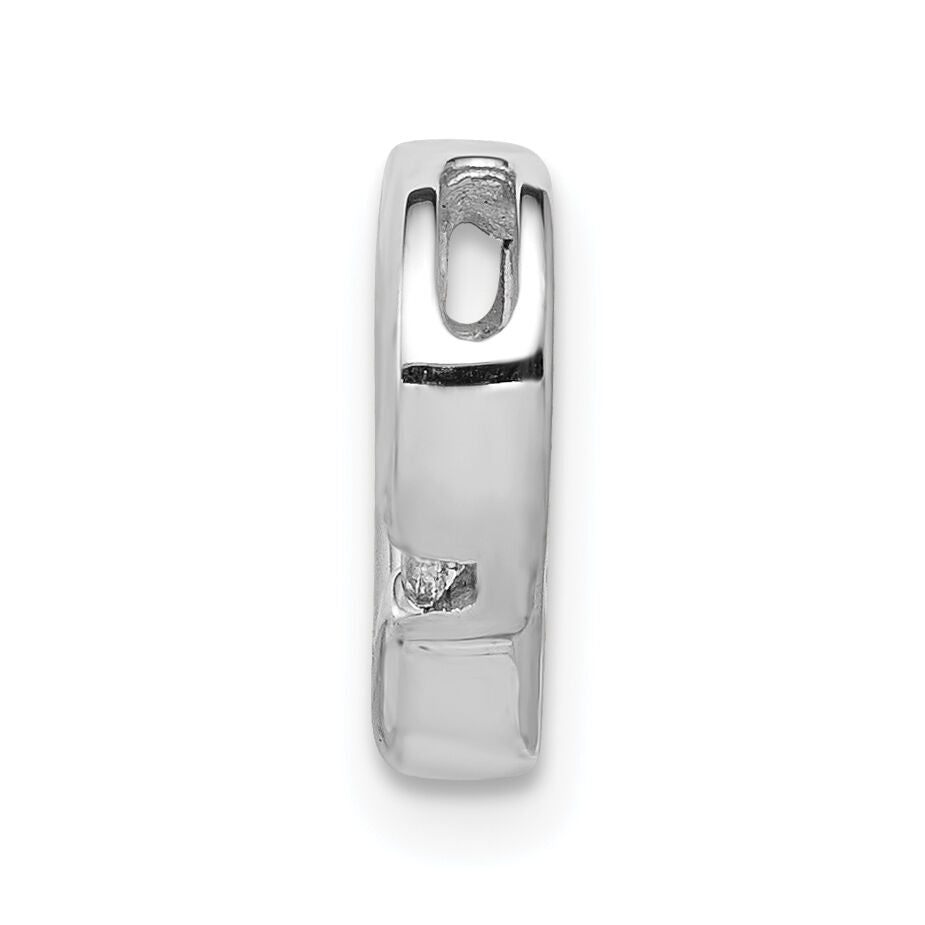 14k White Gold .01ct. Diamond Heart Chain Slide-PM4838-001-WA