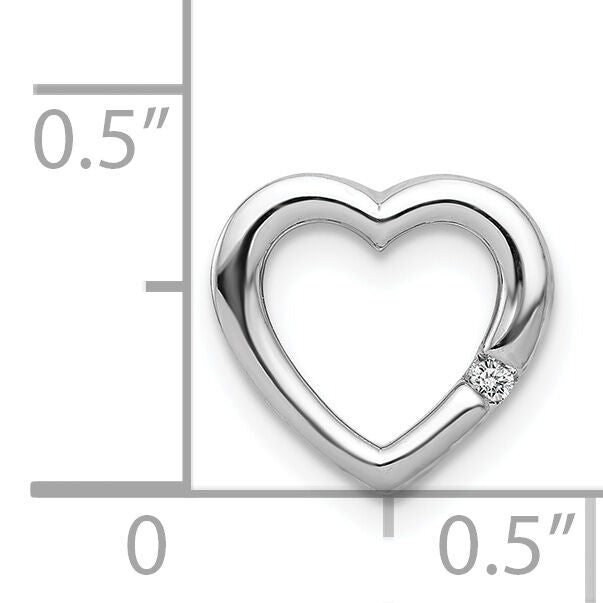 14k White Gold .01ct. Diamond Heart Chain Slide-PM4838-001-WA