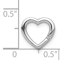 14k White Gold .01ct. Diamond Heart Chain Slide-PM4838-001-WA