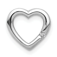14k White Gold .01ct. Diamond Heart Chain Slide-PM4838-001-WA