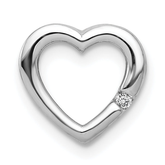 14k White Gold .01ct. Diamond Heart Chain Slide-PM4838-001-WA