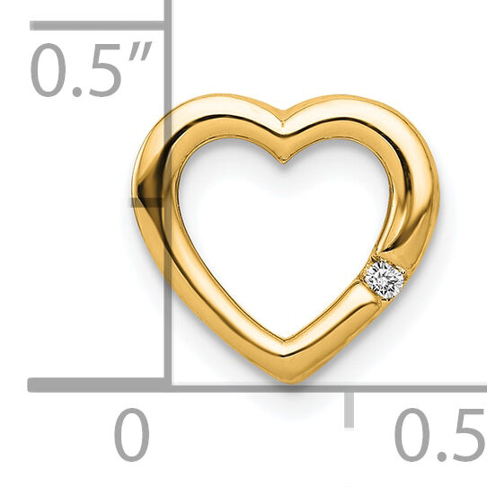 14k .01ct. Diamond Heart Chain Slide-PM4838-001-YA