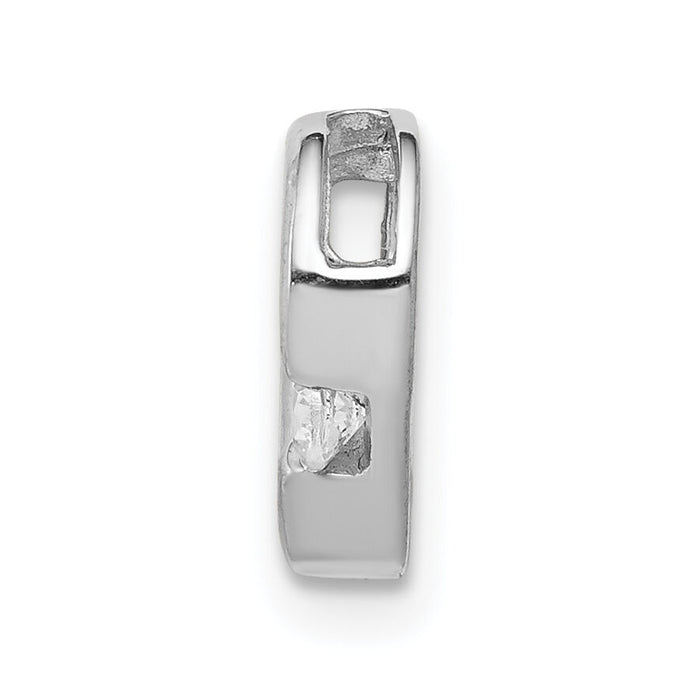 14k White Gold 1/20ct. Diamond Heart Chain Slide-PM4839-005-WA