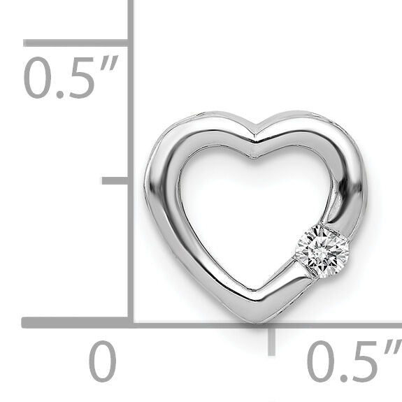 14k White Gold 1/20ct. Diamond Heart Chain Slide-PM4839-005-WA