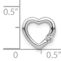 14k White Gold 1/20ct. Diamond Heart Chain Slide-PM4839-005-WA